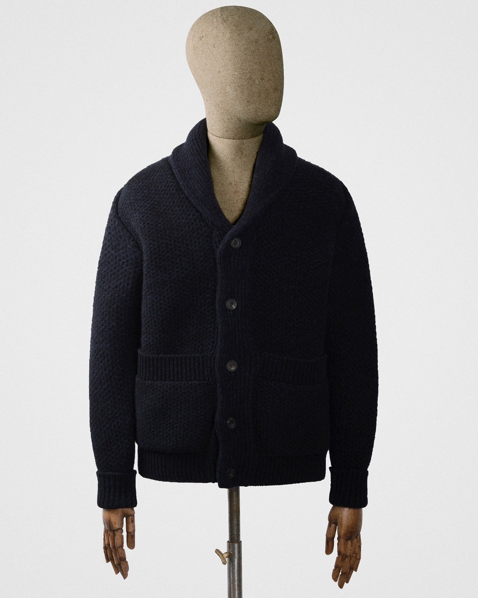 トップス S.E.H KELLY LINEN COTTON CARDIGAN Shawl cardigan in hadal – S.E.H Kelly