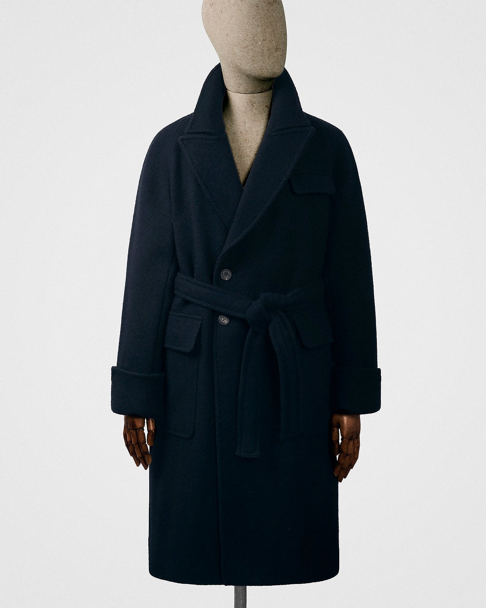 Polo coat in dark navy