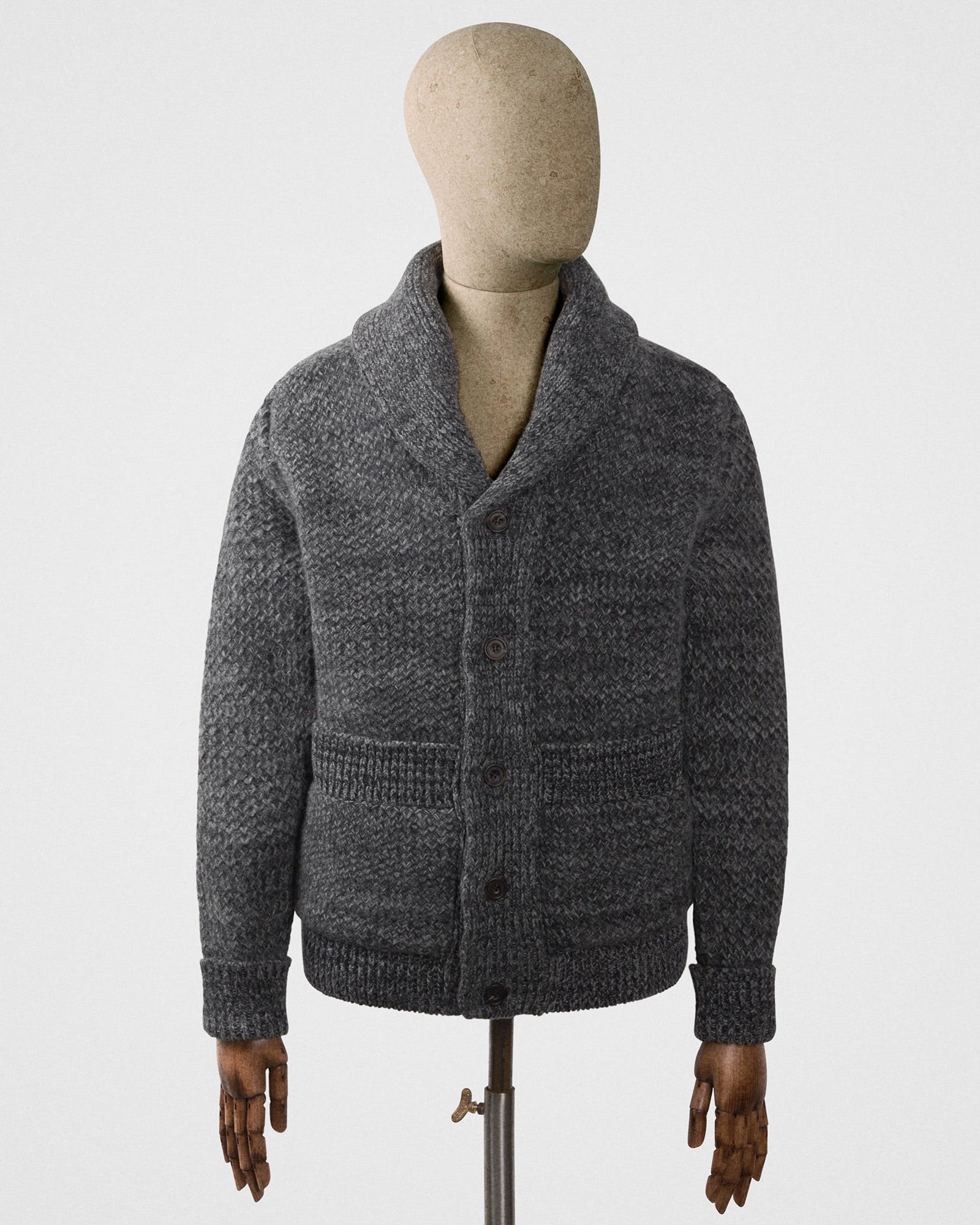 Shawl cardigan in pebble