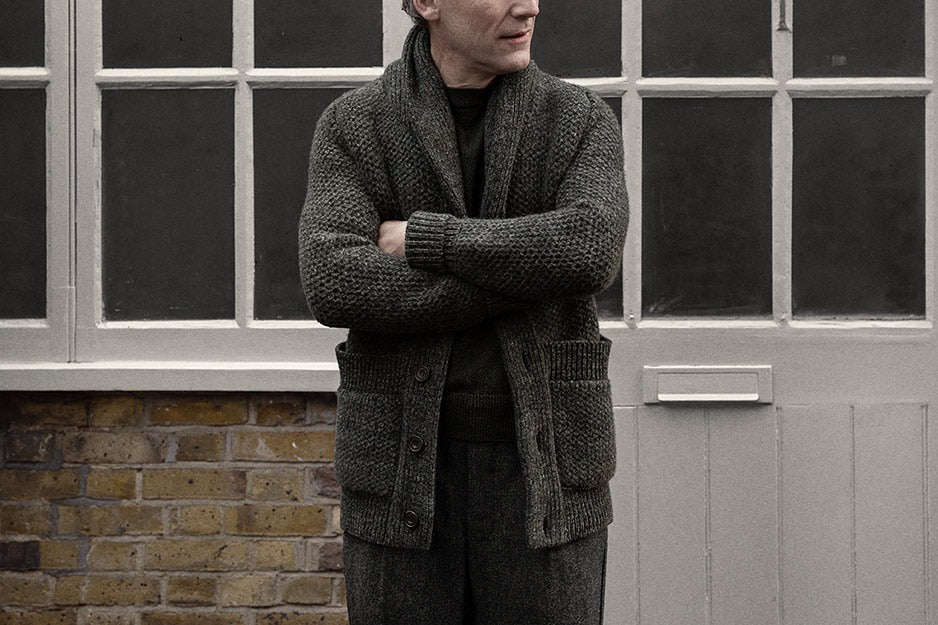 トップス S.E.H KELLY LINEN COTTON CARDIGAN Shawl cardigan in hadal – S.E.H Kelly