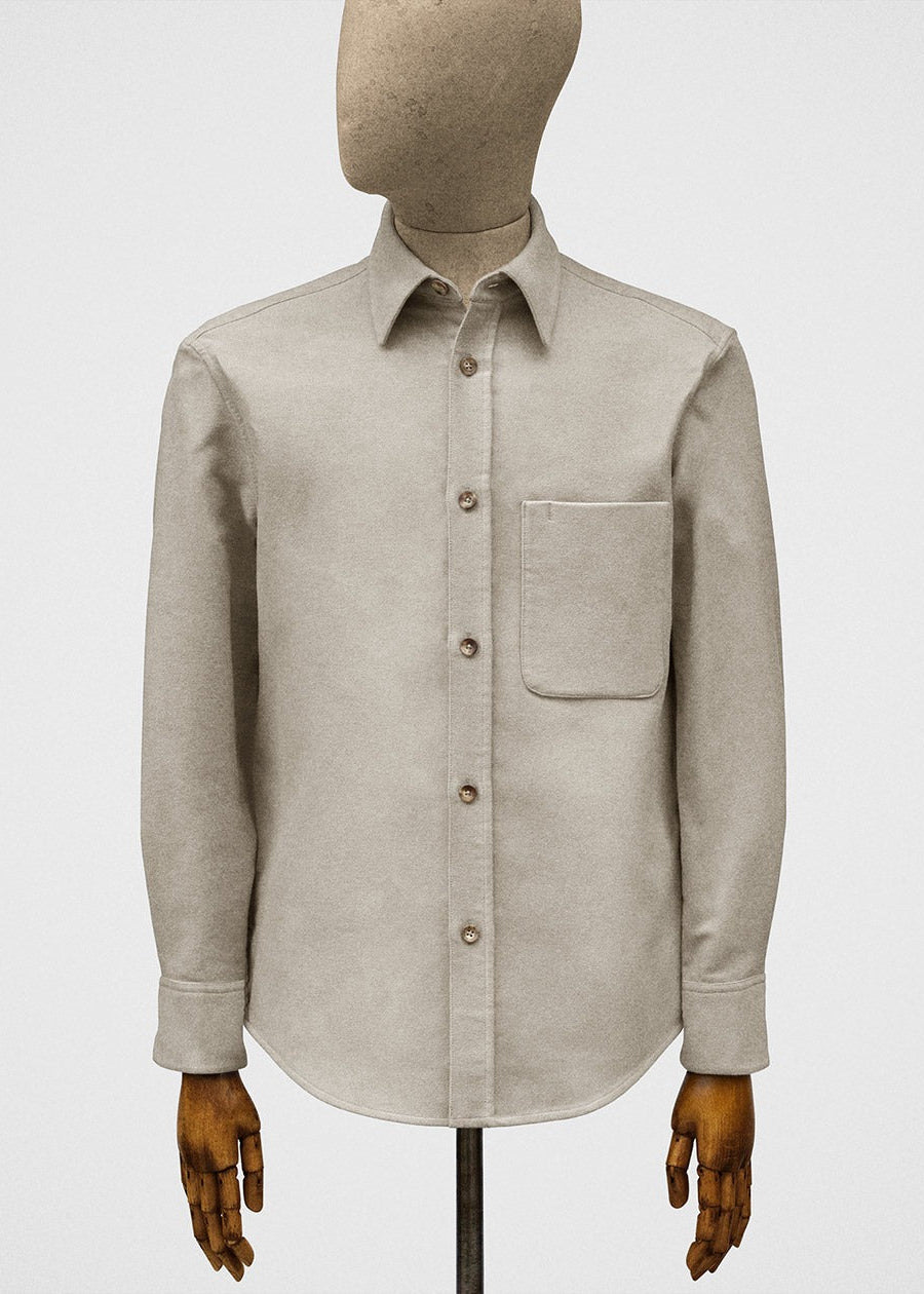 Shirt in moleskin in chalk