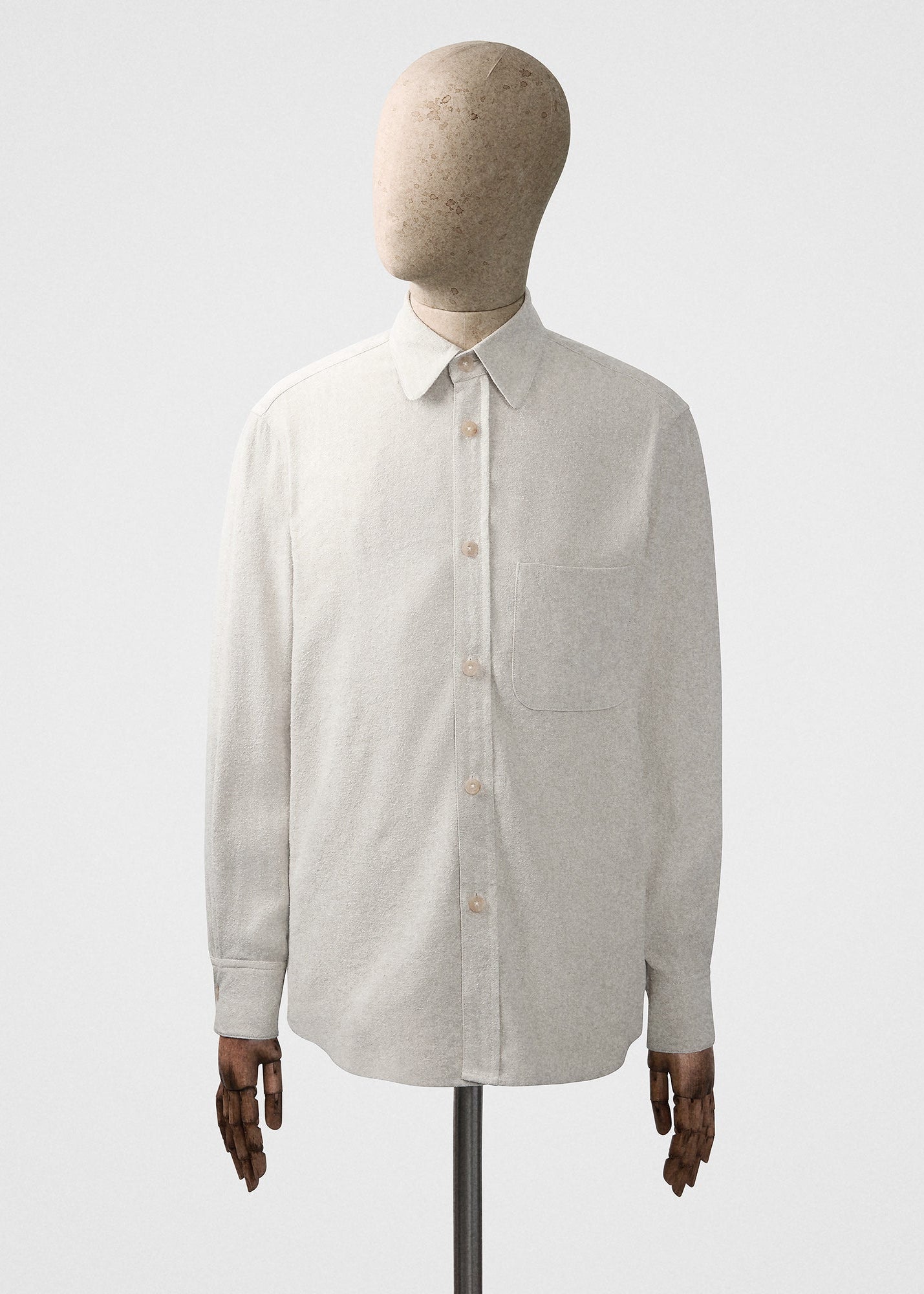 Silk linen shirt in chalk