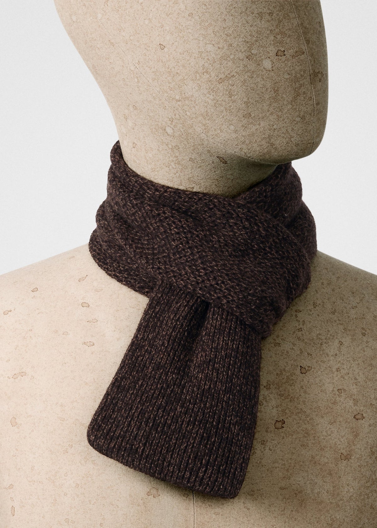 Scarf in cashmere-cotton in chestnut